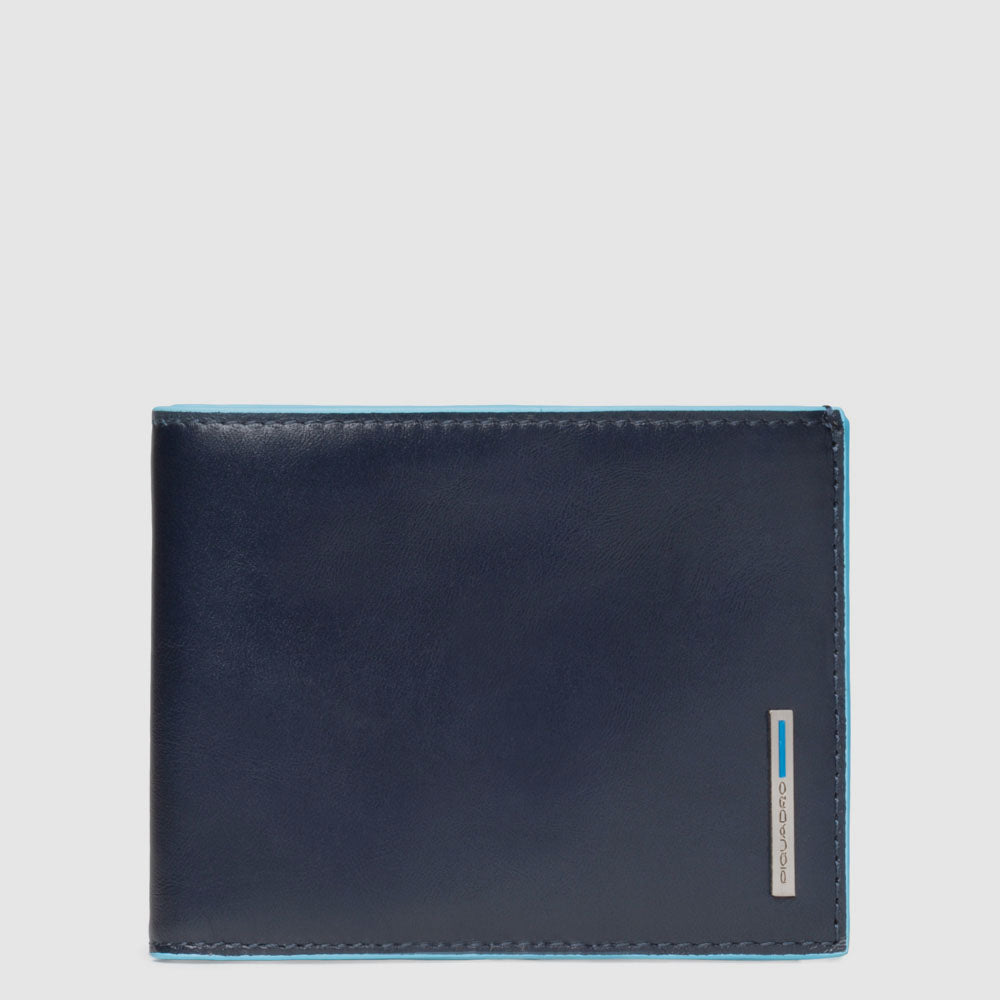 Piquadro Blue Square Geldbörse Herren Leder Blau Münzfach