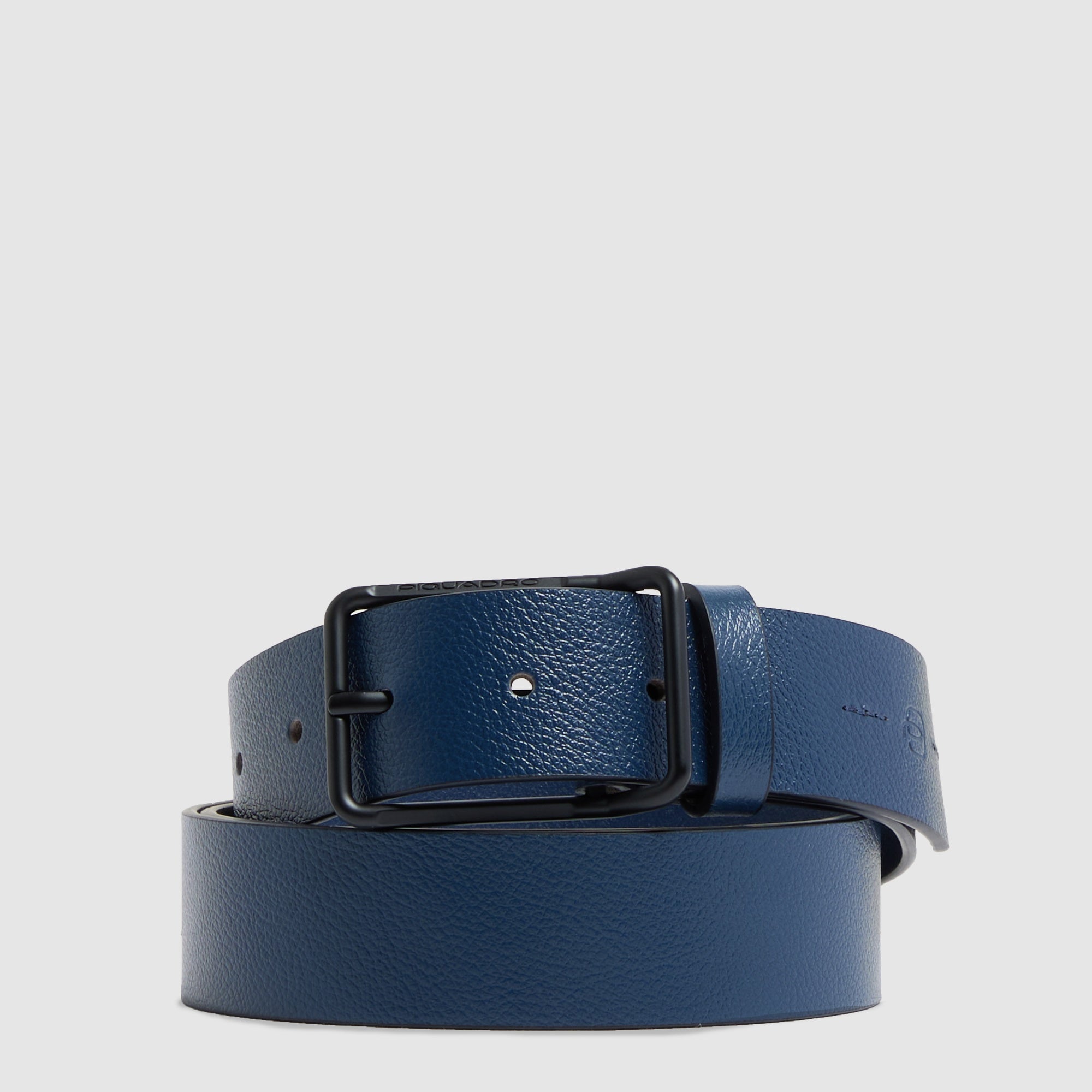 Piquadro Blue Square Gürtel Herren Leder blau Dornschließe