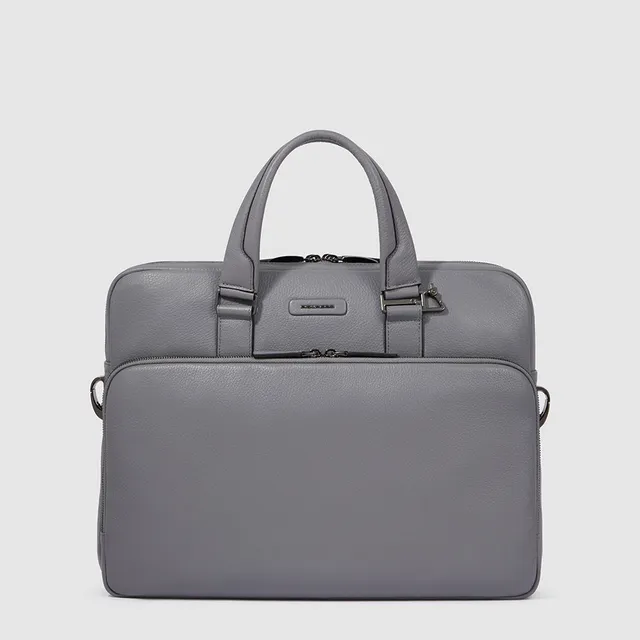 Piquadro Modus Laptoptasche 15,6 Zoll Leder schwarz 2 Fächer