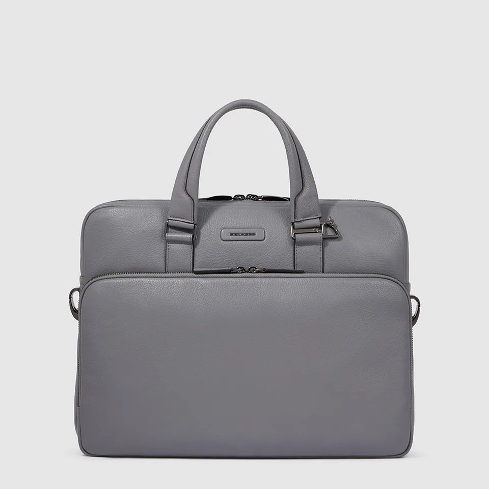 Piquadro Modus Laptoptasche 15,6 Zoll Leder schwarz 2 Fächer