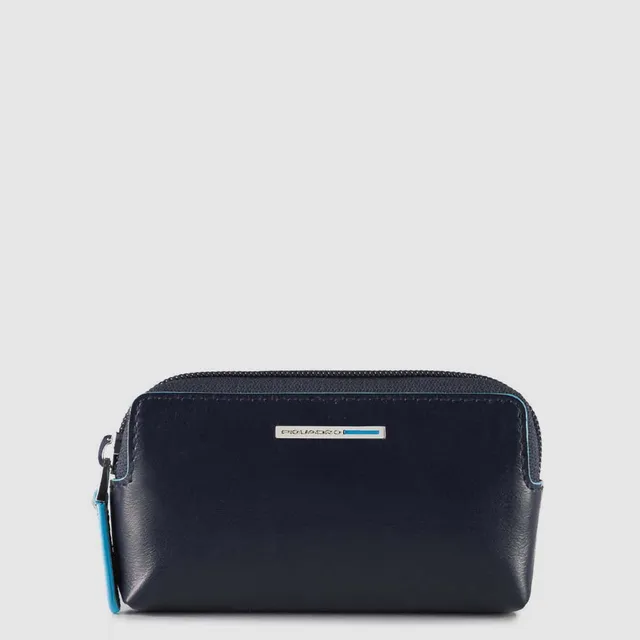 Piquadro Black Square Schlüsseletui Leder Schwarz 2 Ringe