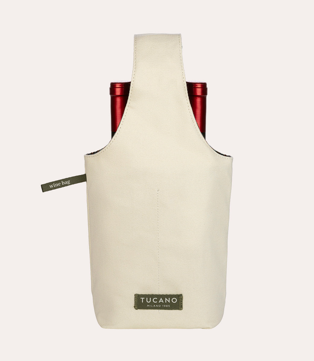 Tucano Kitchen Weintasche 2 Flaschen Canvas Avorio