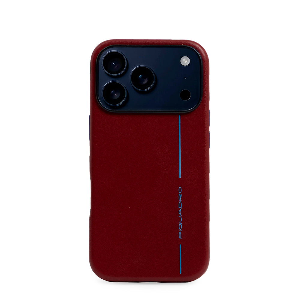 Piquadro BagMotic Hülle iPhone 17 Pro Leder Rot MagSafe