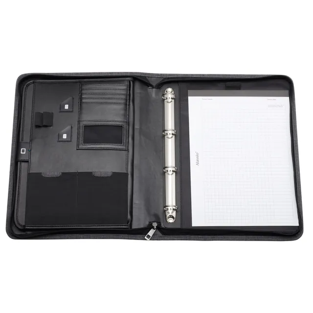 Lightpak Lazio Orgamappe A4 Schreibmappe Grau Polyester Ringmechanik