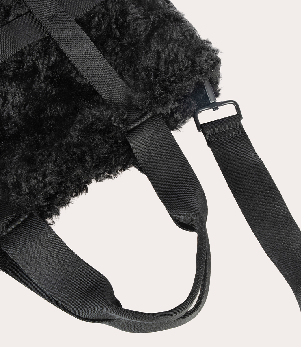 Tucano Cage Tote Tasche Kunstfell Schwarz Laptop