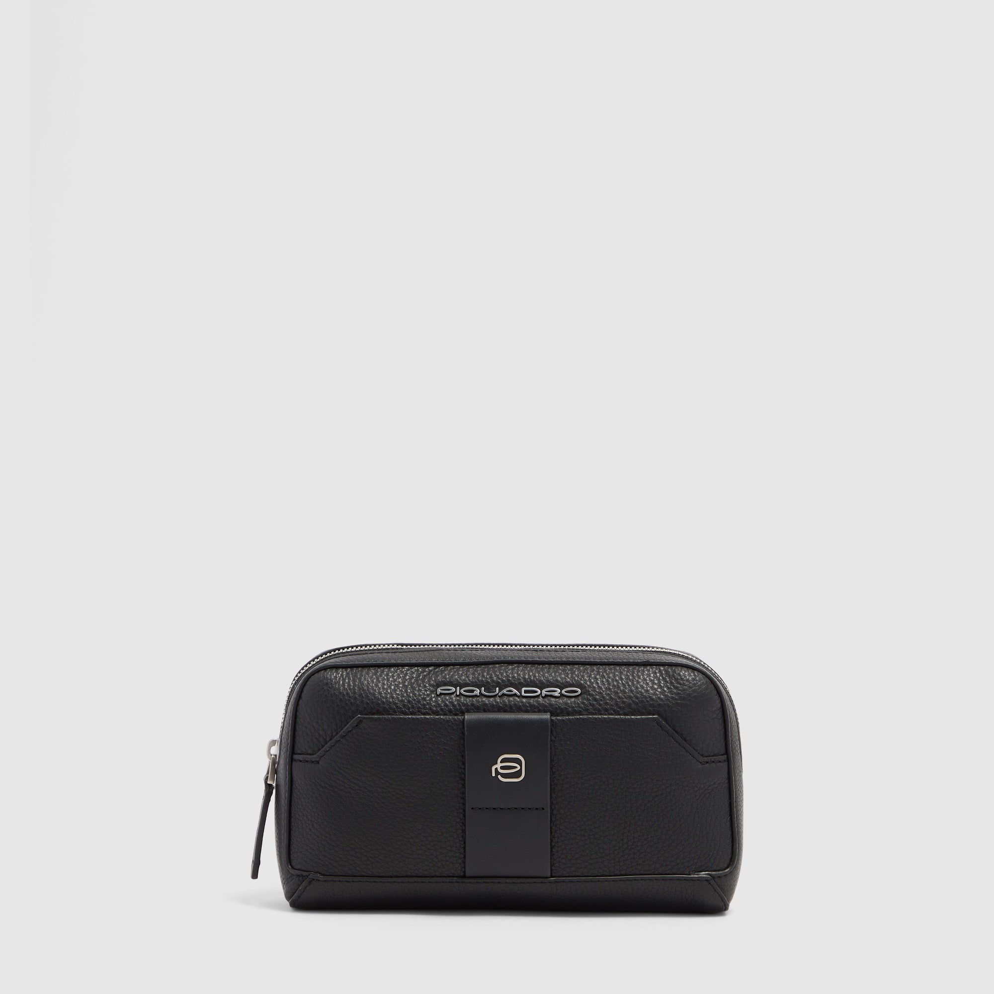 Piquadro Black Square Pochette Herren Leder schwarz Riemen