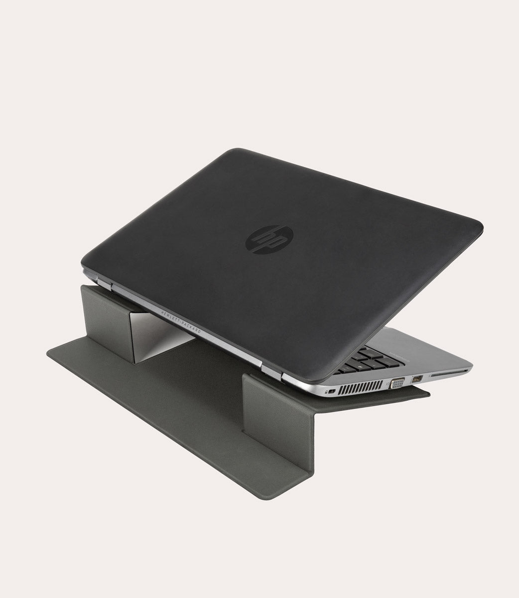 Tucano Laptop-Ständer faltbar schwarz Kunstleder Belüftung