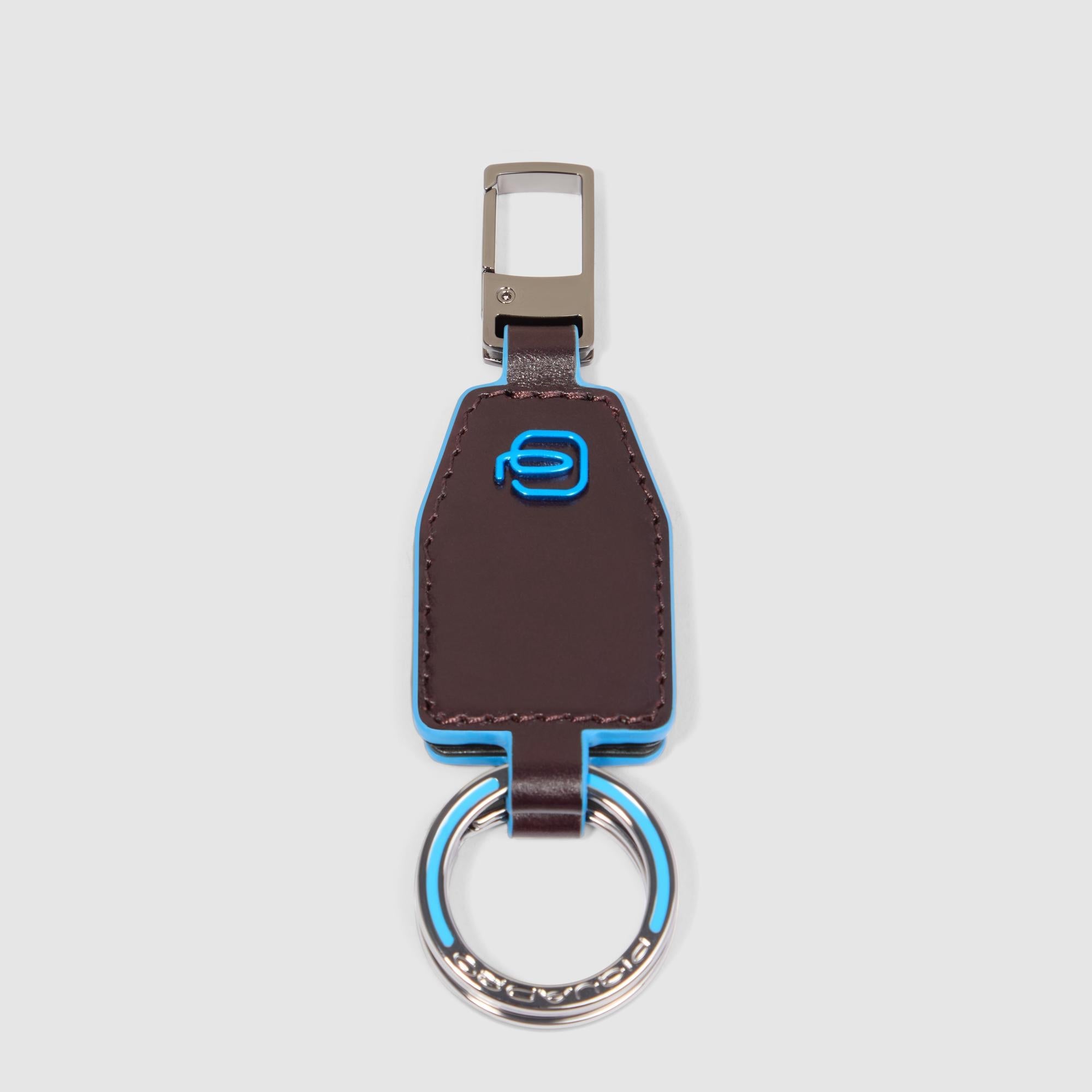 Piquadro Blue Square Schlüsselanhänger Leder Blau teilbar