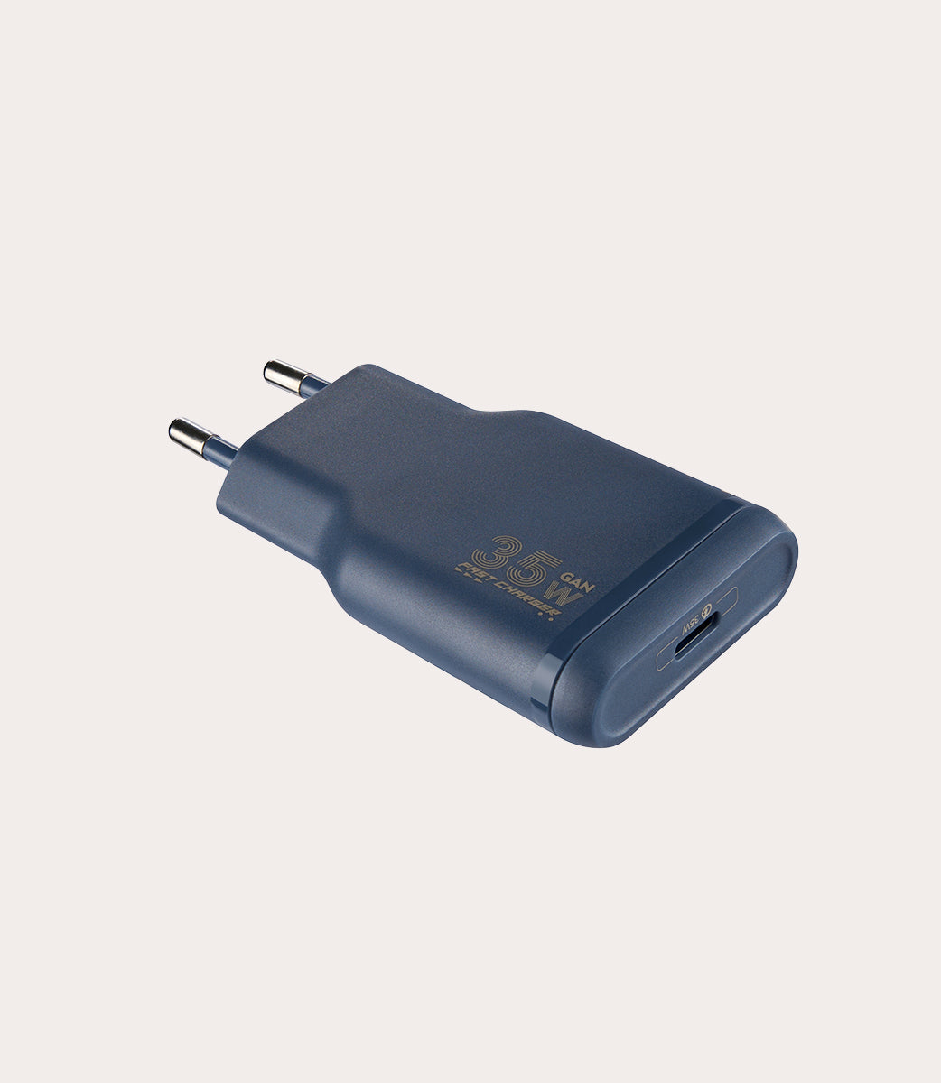 Tucano One Power Kit Ladegerät 35W + USB-C Kabel 2m Blau