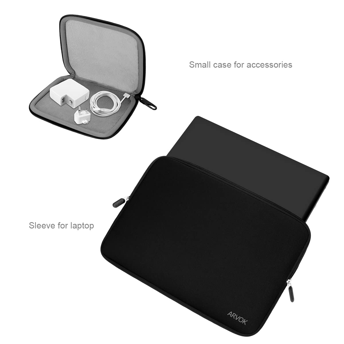 ARVOK Business Laptop Sleeve 15,6 Zoll Schwarz Canvas Tasche