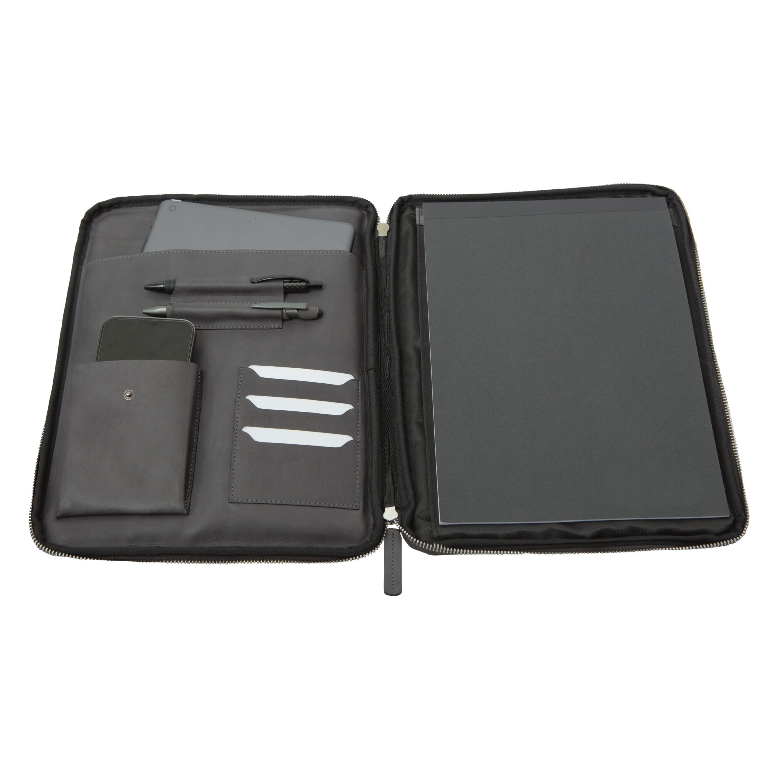 Lightpak Terra Schreib-Tabletmappe A4 grau Leder