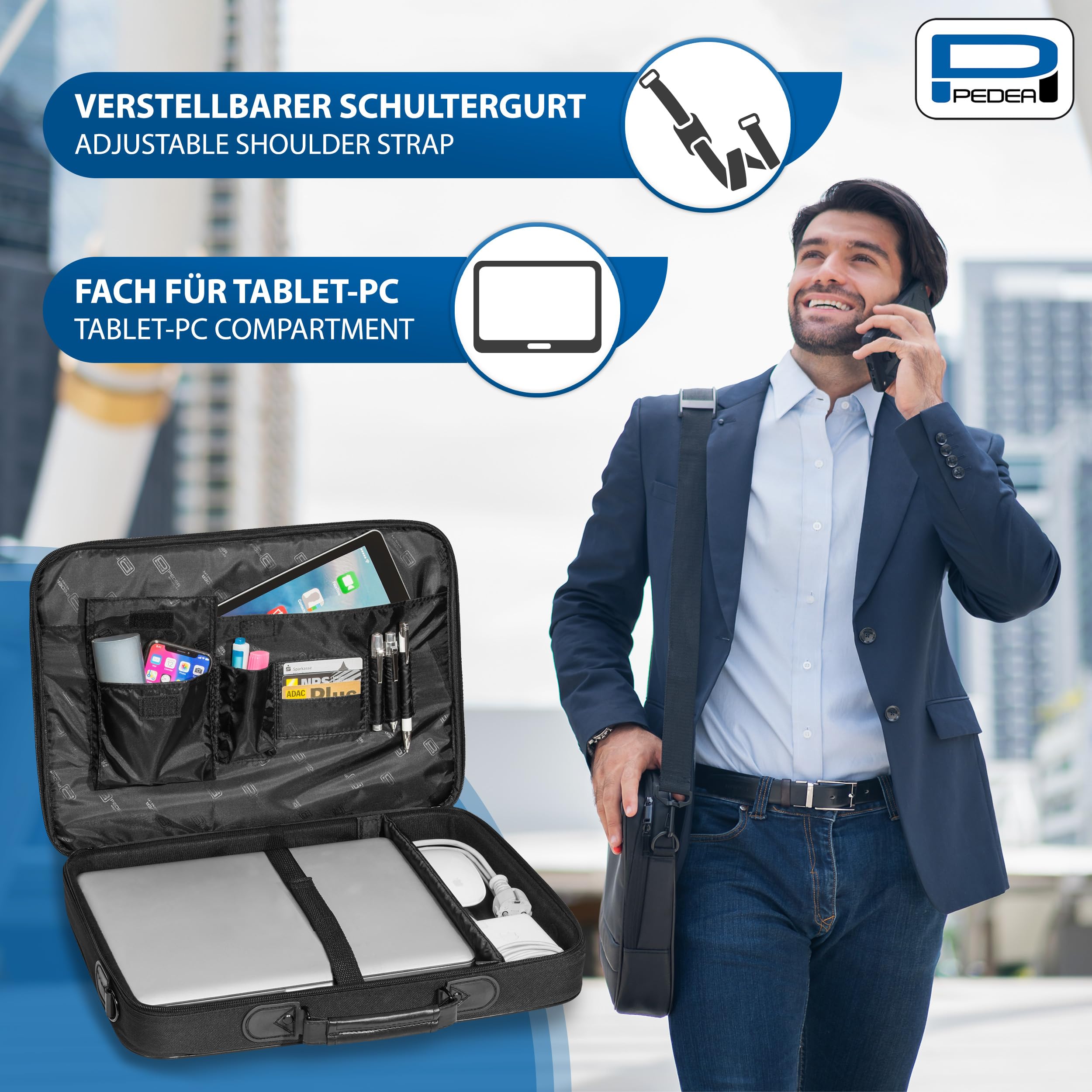 Pedea Trendline Laptoptasche 50x39cm 18,4 Zoll Schwarz