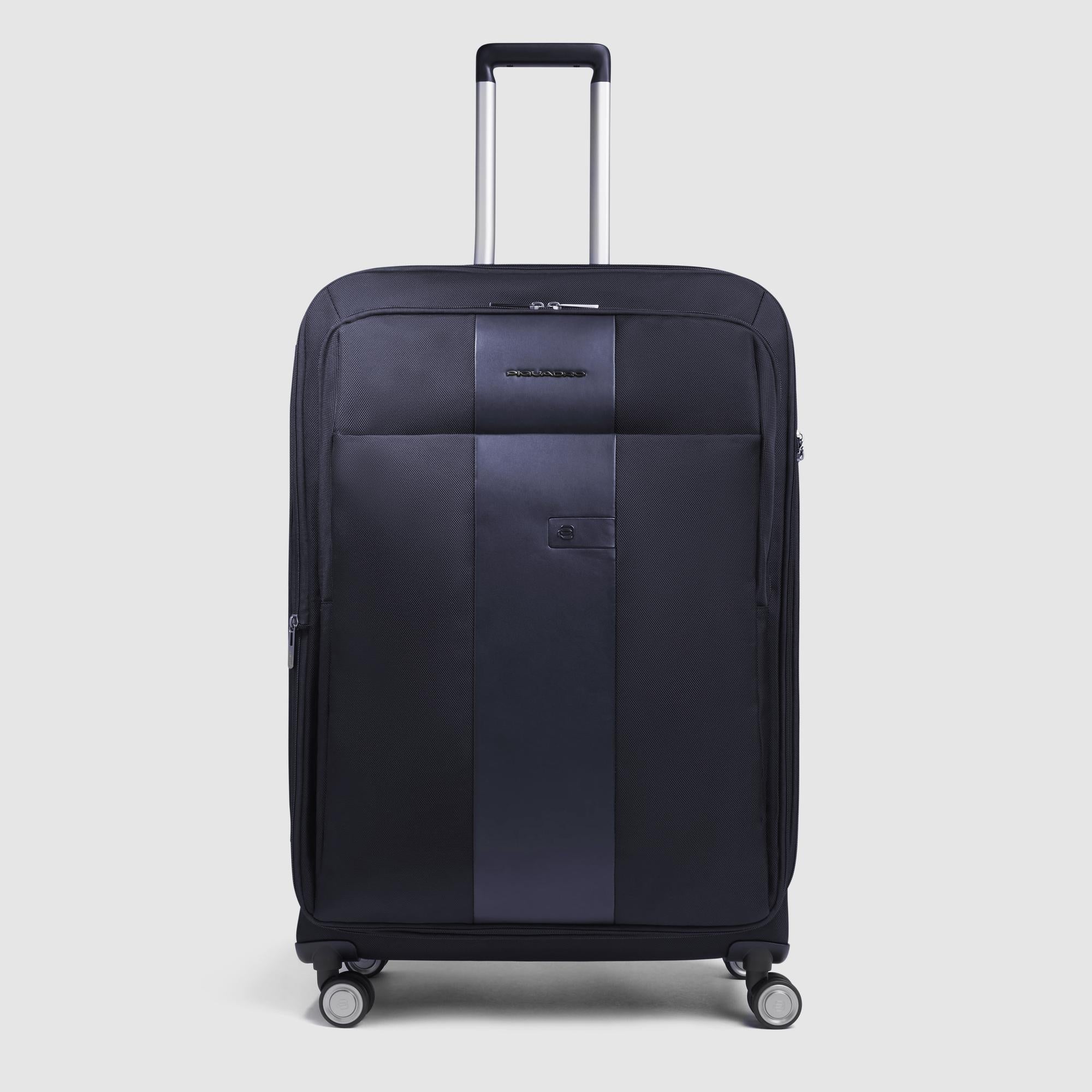 Piquadro PQLM Trolley groß 4 Rollen Schwarz erweiterbar