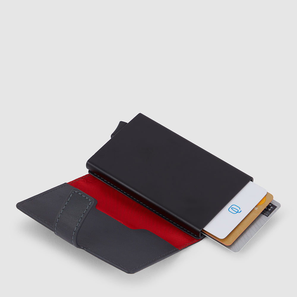 Piquadro Black Square PORTCREDIT Kartenetui Schwarz RFID