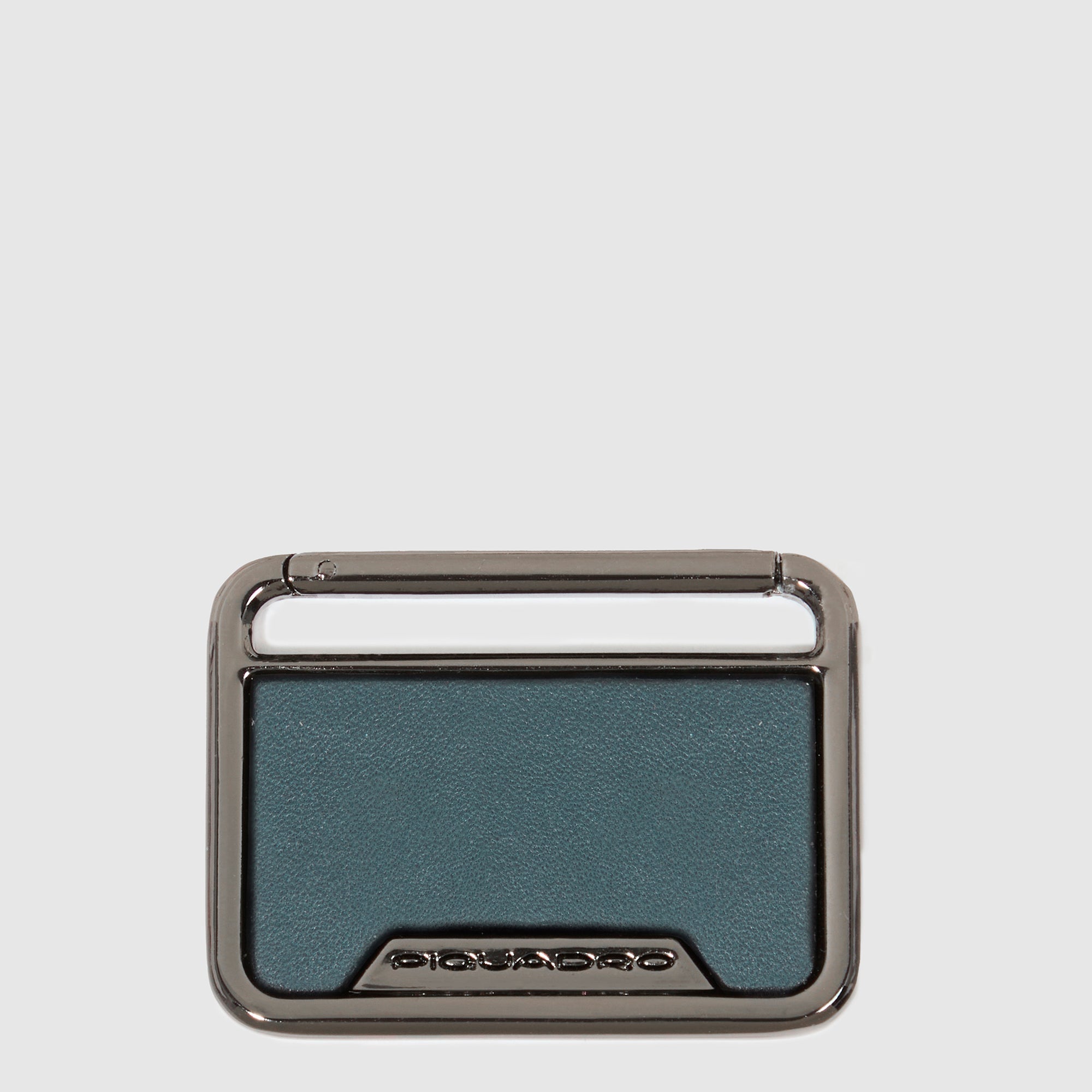 Piquadro Brief Monogram Plate Anhänger Gunmetal Leder