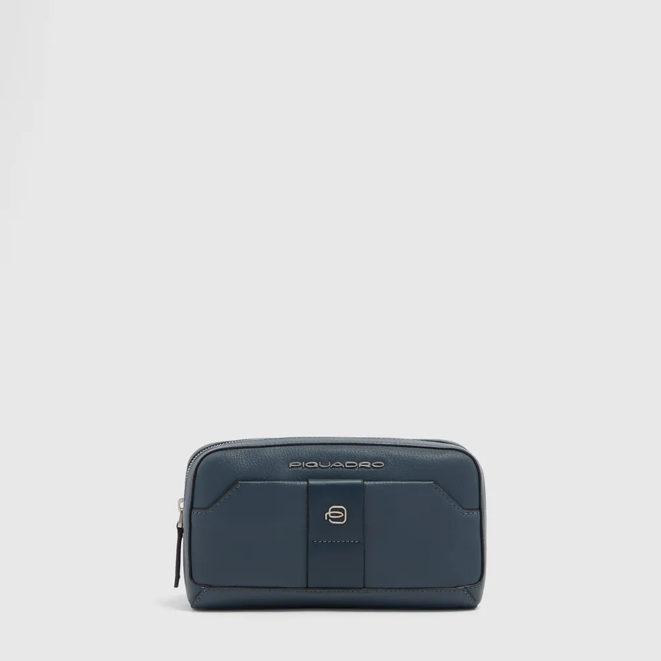 Piquadro Black Square Pochette Herren Leder schwarz Riemen