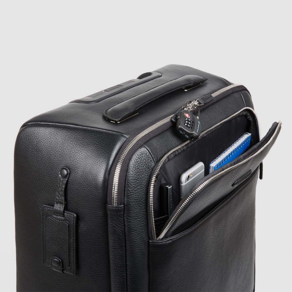 Piquadro PQ-Light Kabinentrolley 4 Rollen Laptop Schwarz