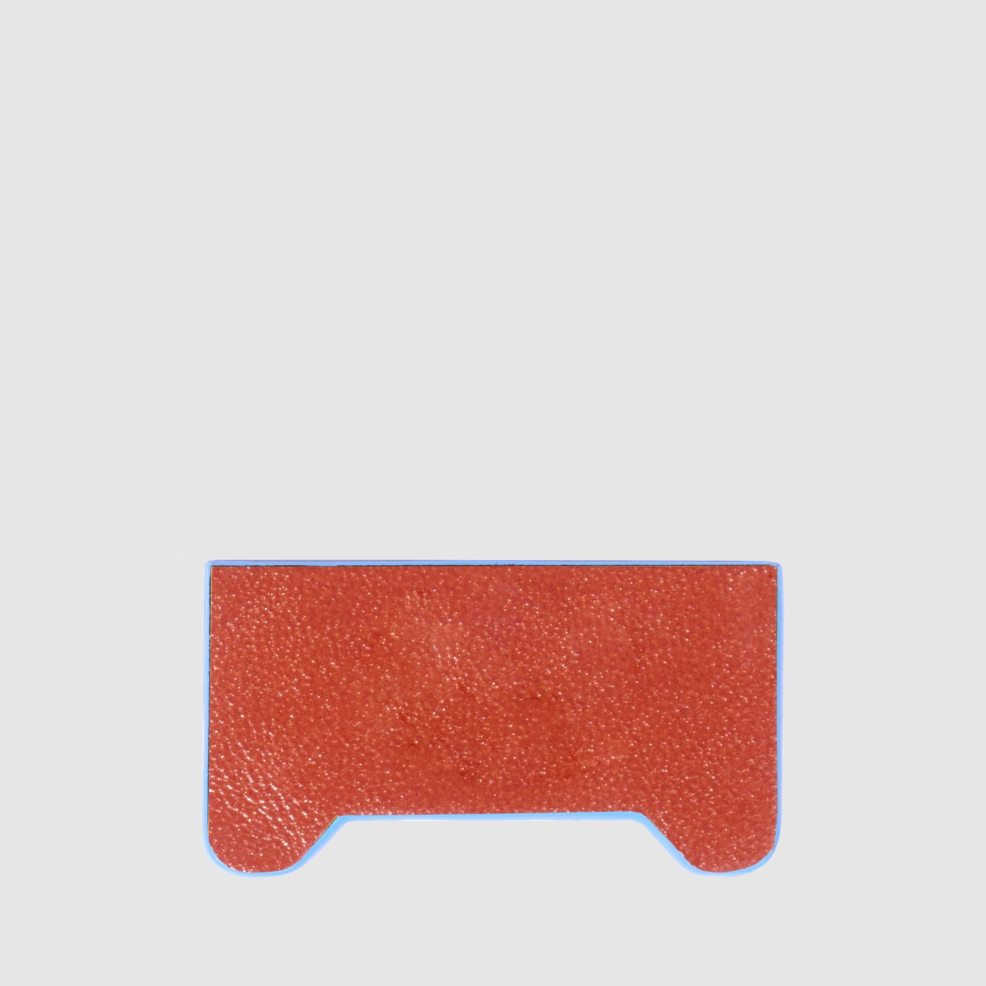 Piquadro Blue Square Leder Monogramm Braun Initialen Patch