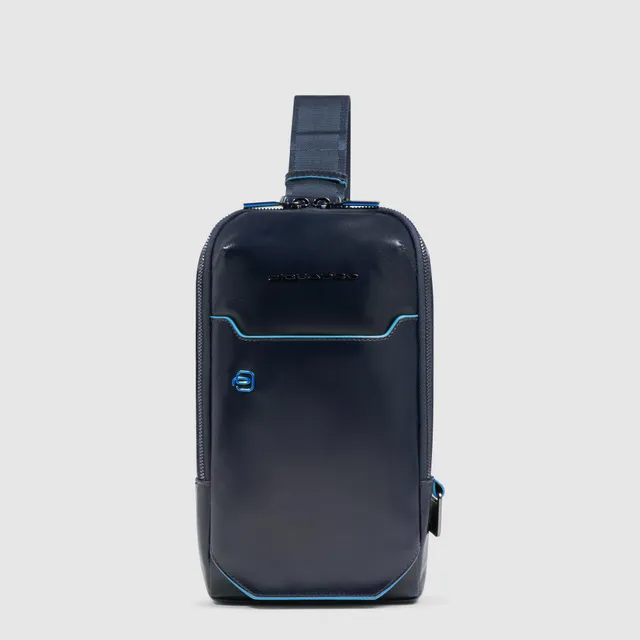 Piquadro Blue Square Monospalla Sling Leder schwarz Herren