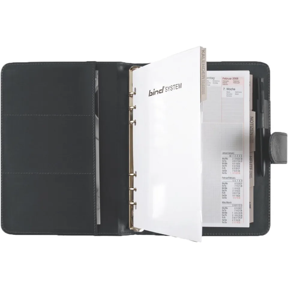 Lightpak Systemplaner A5 schwarz Lederimitat Ring 20 mm