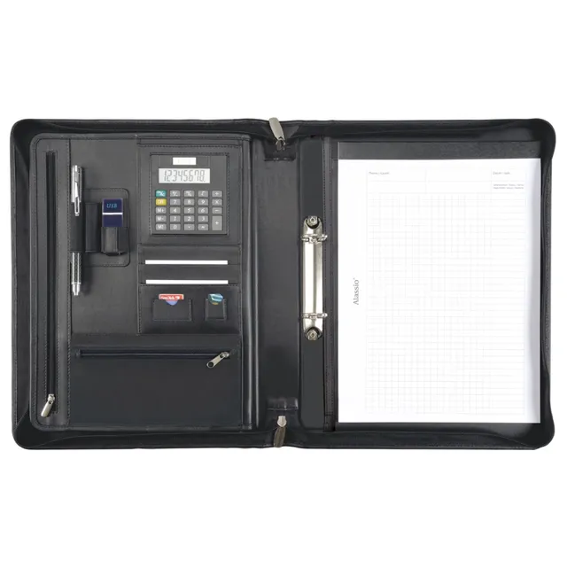 Lightpak Carpo Ringbuchmappe A4 schwarz Nappaleder