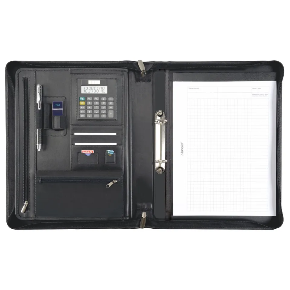 Lightpak Carpo Ringbuchmappe A4 schwarz Nappaleder