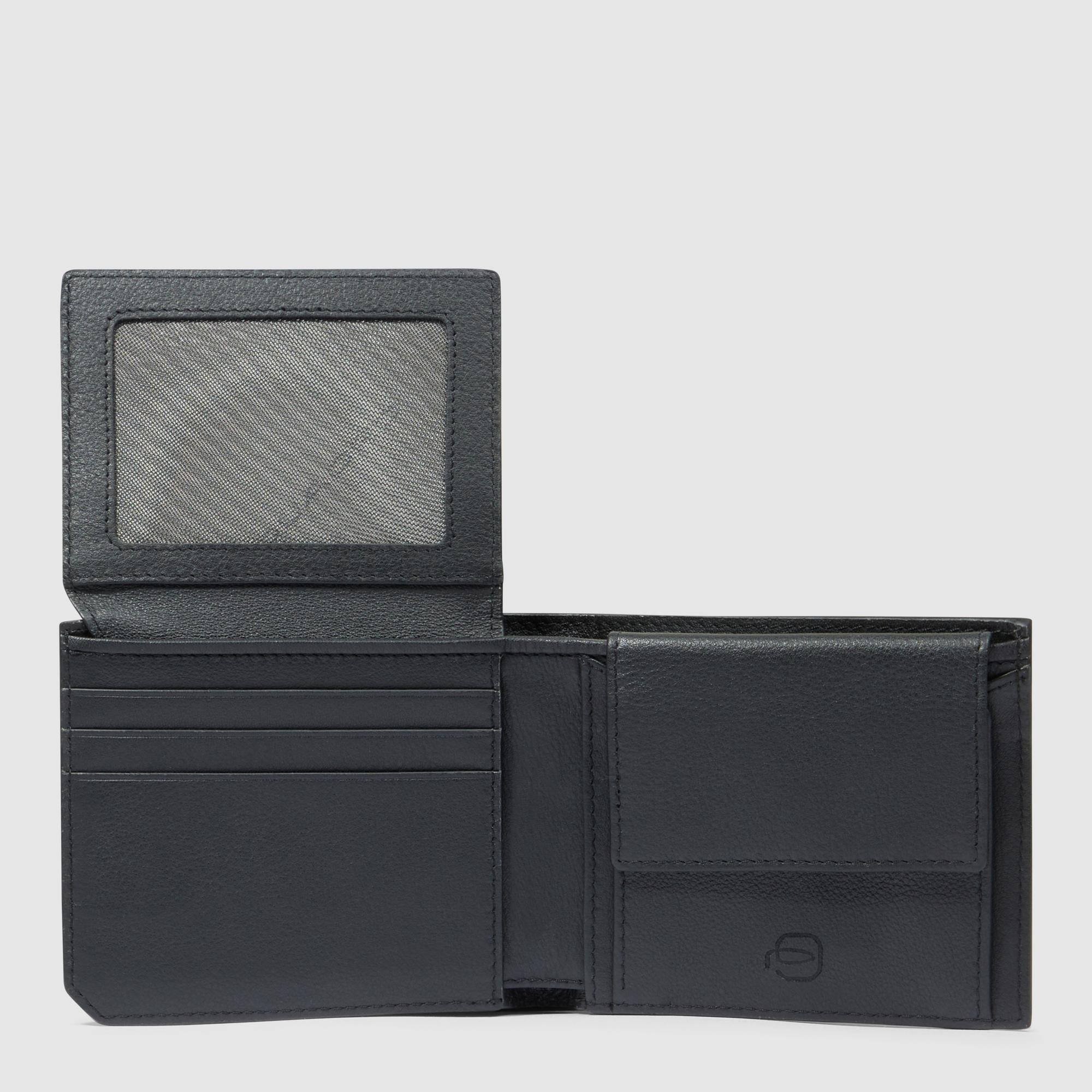 Piquadro Blue Square Geldbörse Herren Schwarz Leder RFID