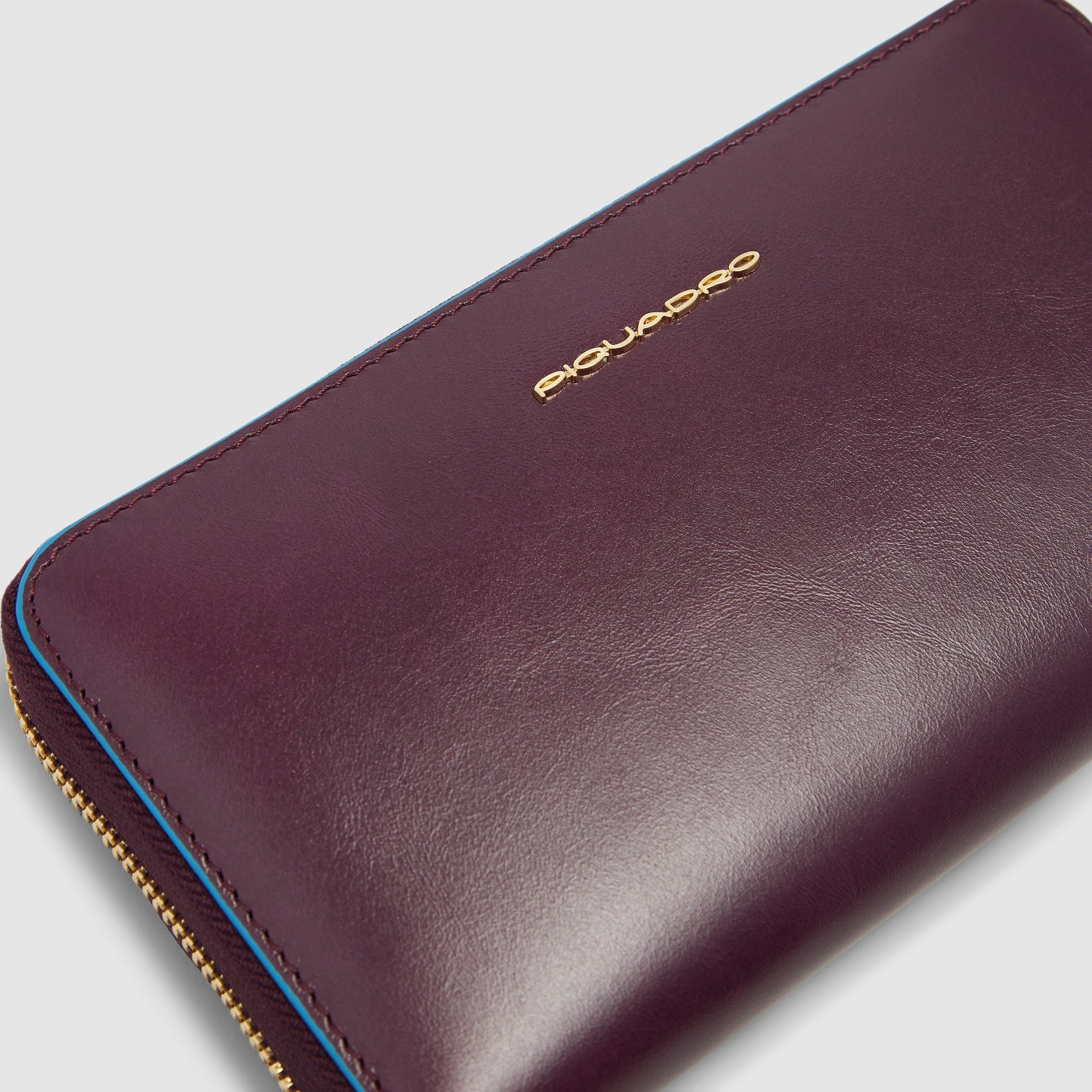 Piquadro Materia Damen-Geldbörse Leder Zip-around Schwarz