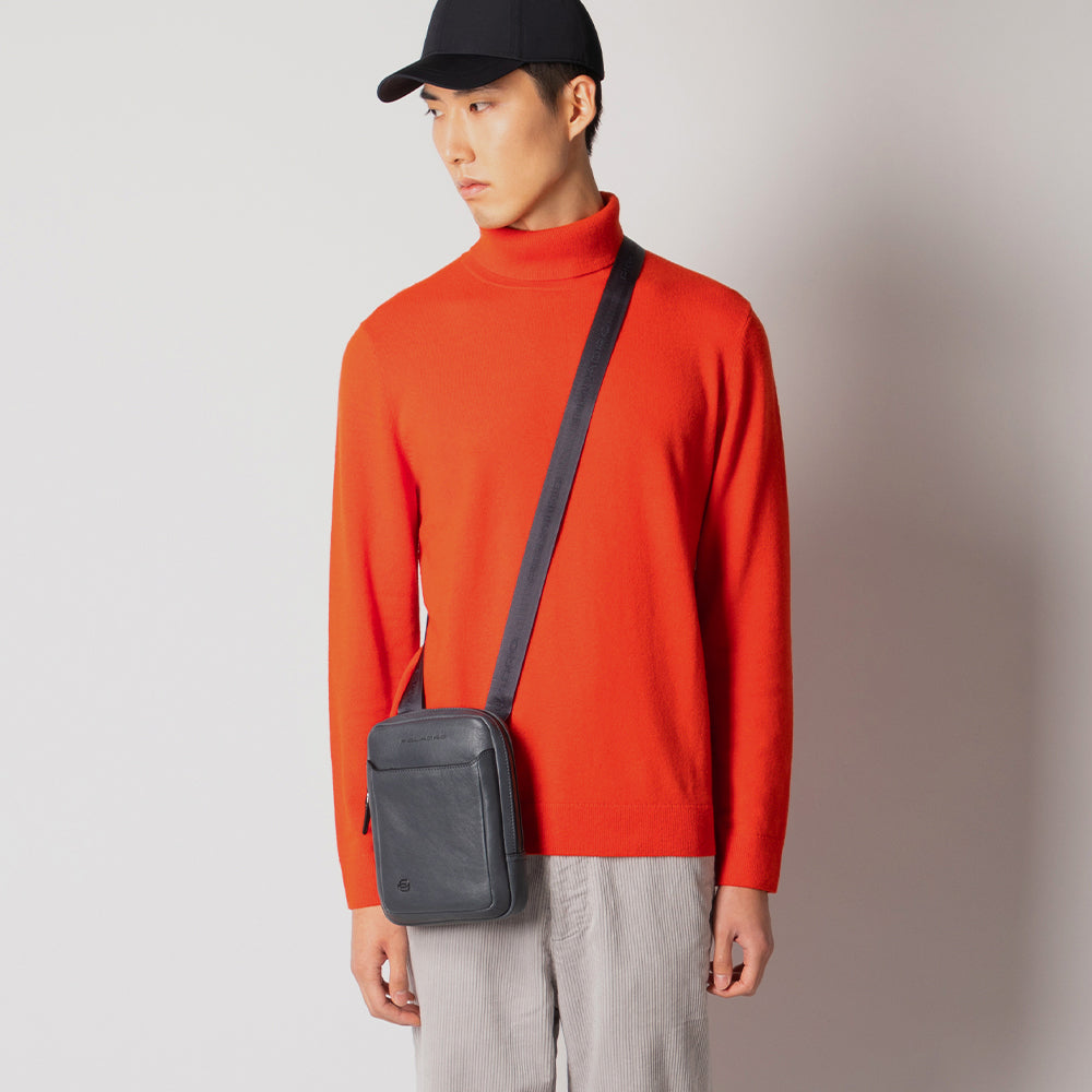 Piquadro Urban Borsello Herrentasche Leder schwarz klein