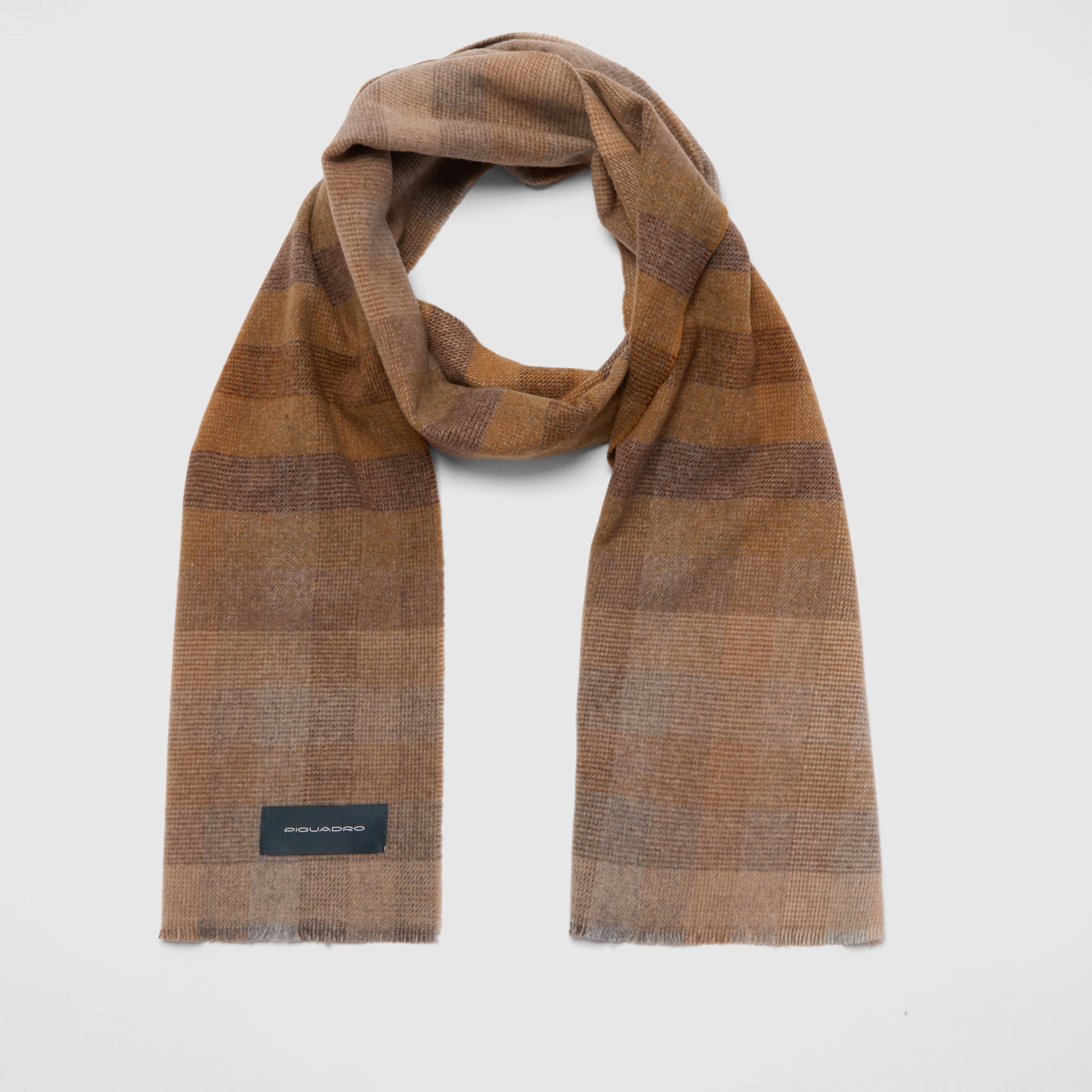 Piquadro Urban Schal Merinowolle 100% Blau Mohair-Effekt