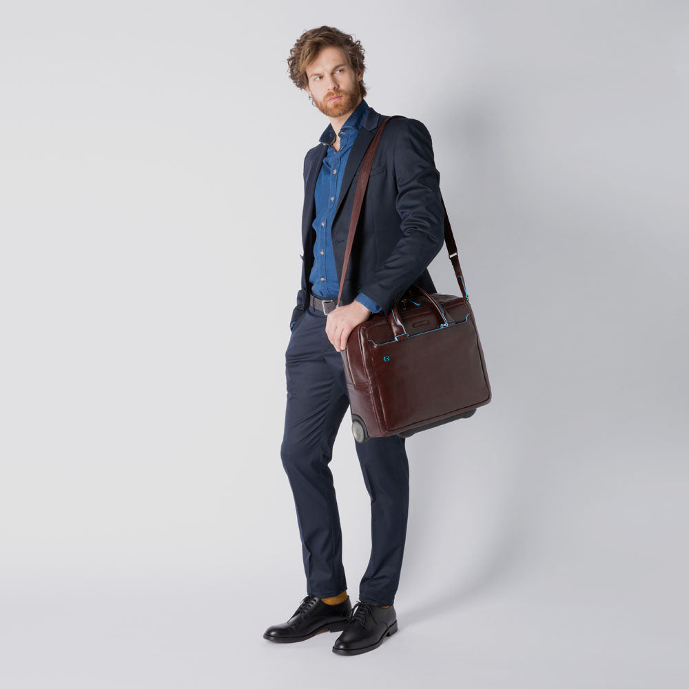 Piquadro PQLP Pilotenkoffer Leder 15,6" schwarz