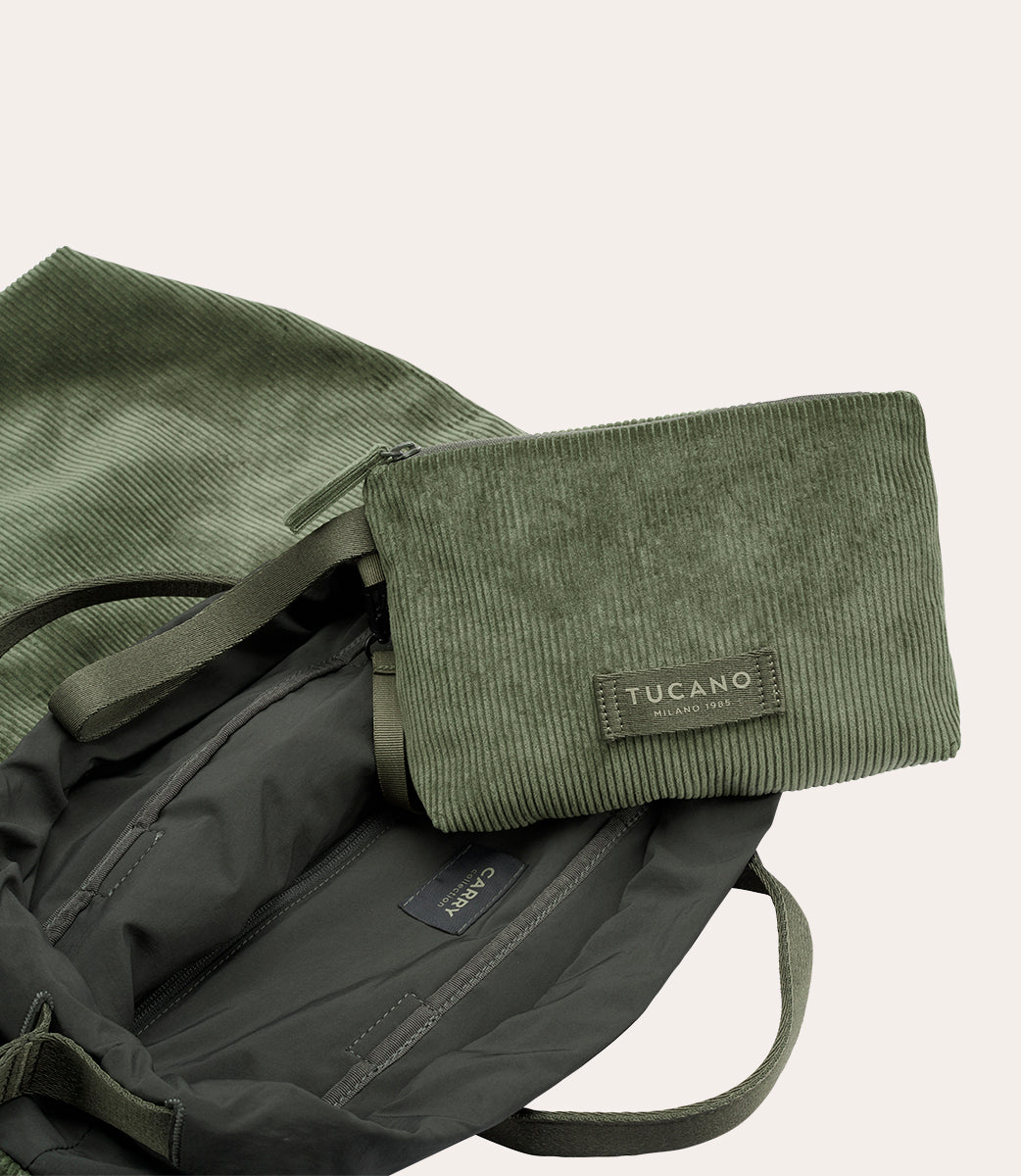 Tucano Carry Corduroy Vertical Shopper Grün Samt
