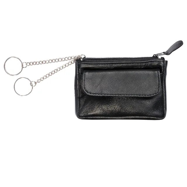 Lightpak Schlüsseletui Nappaleder schwarz Vorfach 11,5cm