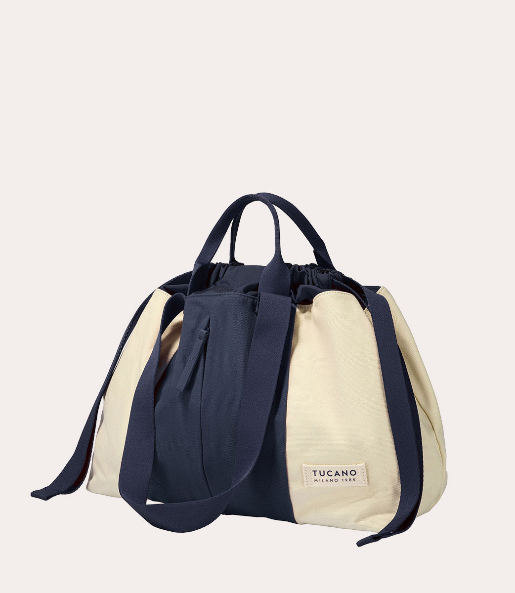 Tucano Carry Beach Medium Shopper Baumwolle Blau Kordelzug