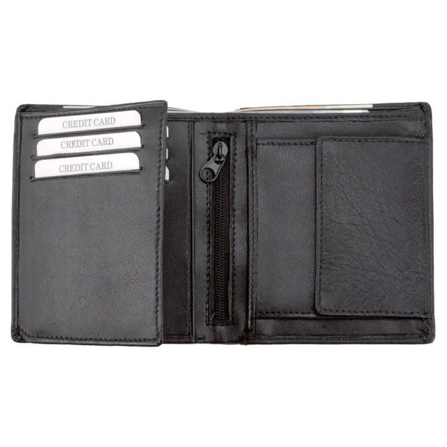 Lightpak Geldbörse Hochformat Schwarz Nappaleder 10,5x9