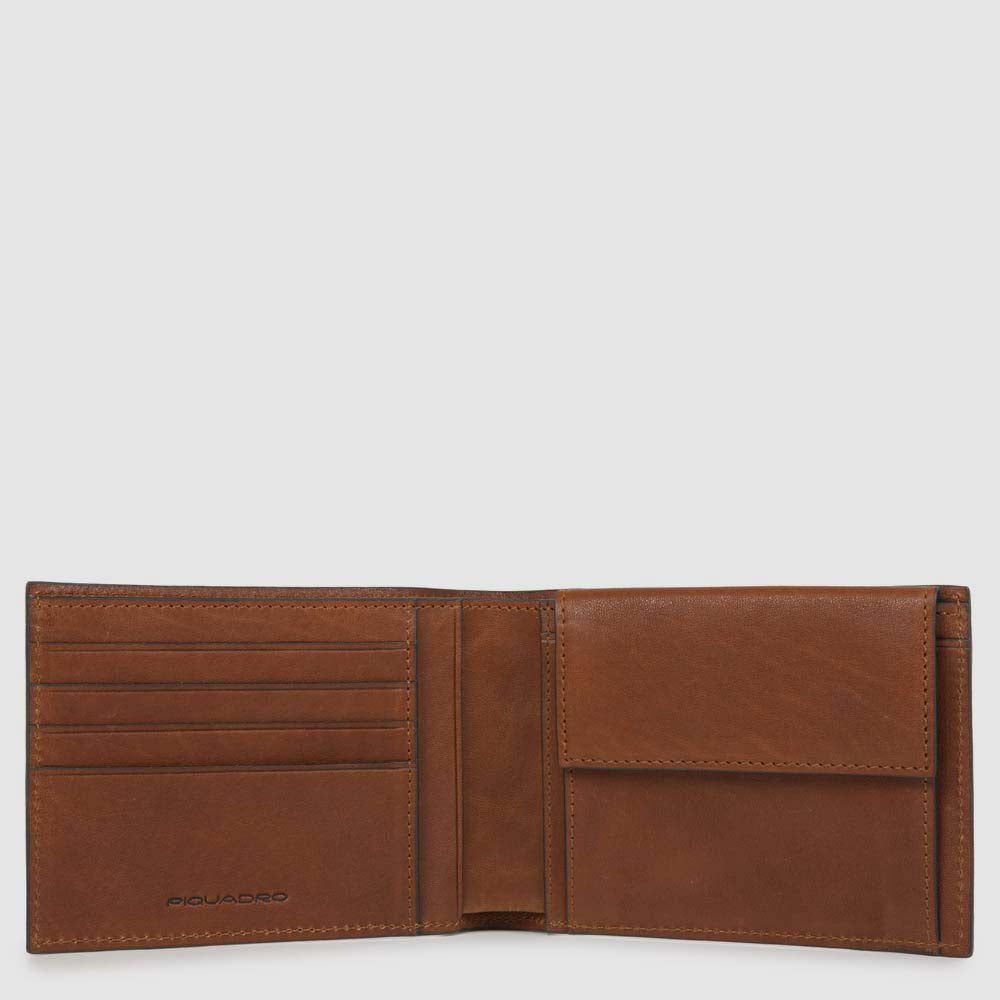 Piquadro Blue Square Geldbörse Herren Leder Münzfach RFID