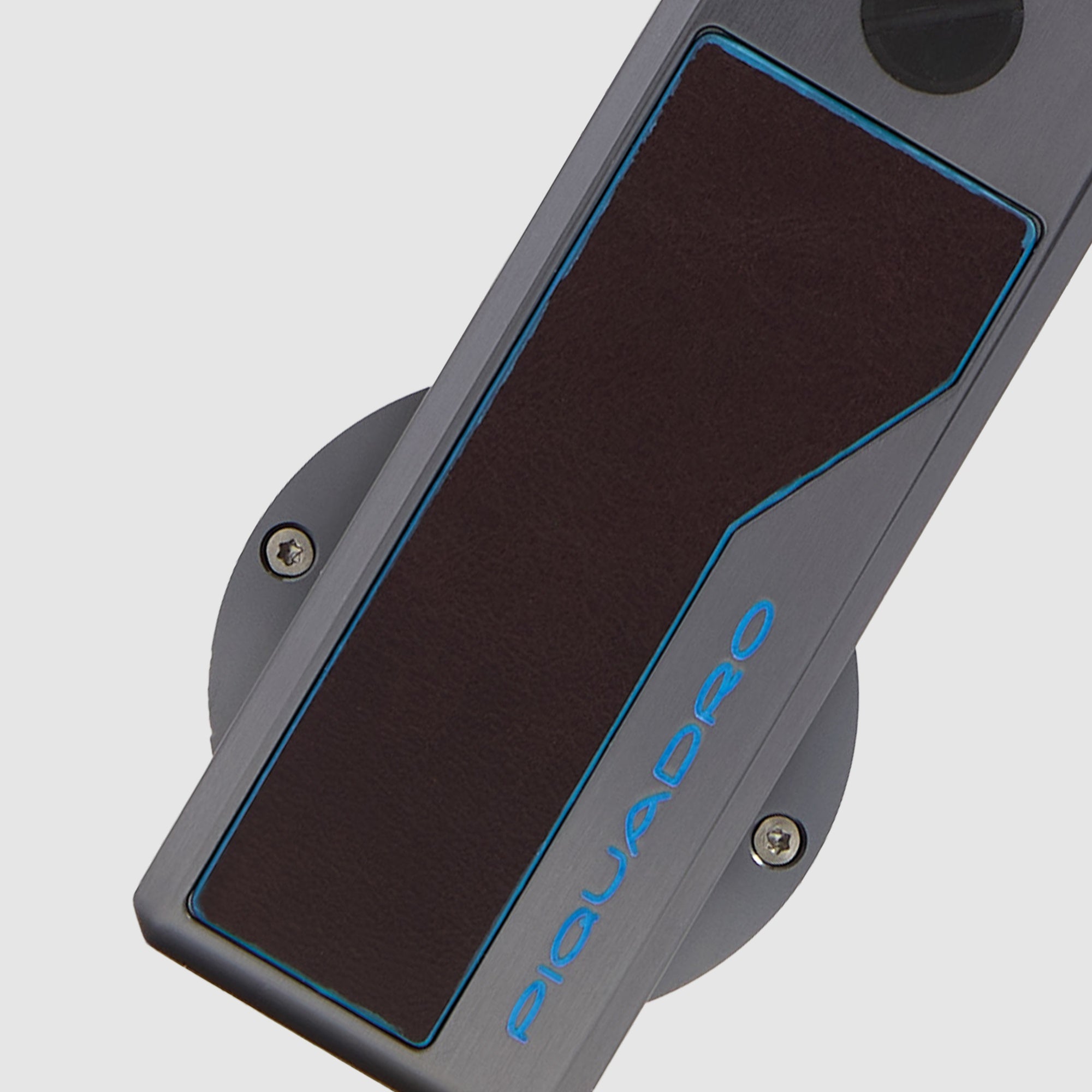 Piquadro Connequ Schlüsselanhänger Leder Schwarz für AirTag