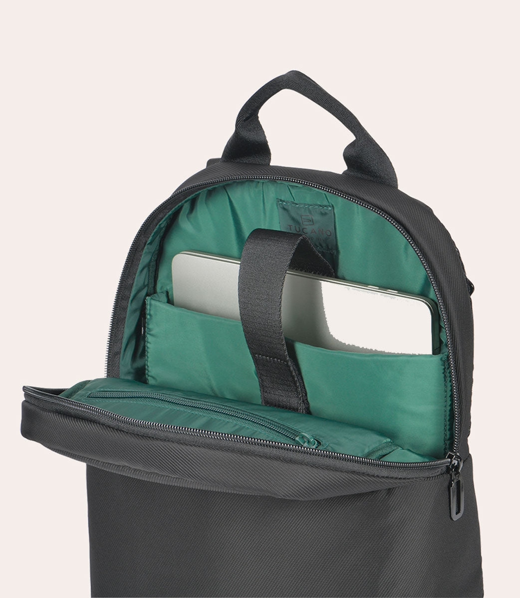 Tucano Fine Rucksack 15,6 Zoll Schwarz Laptopfach Leder