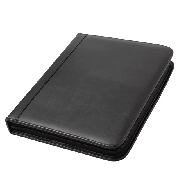 Lightpak Orga Fächermappe A4 Schwarz Kunstleder Reißverschluss