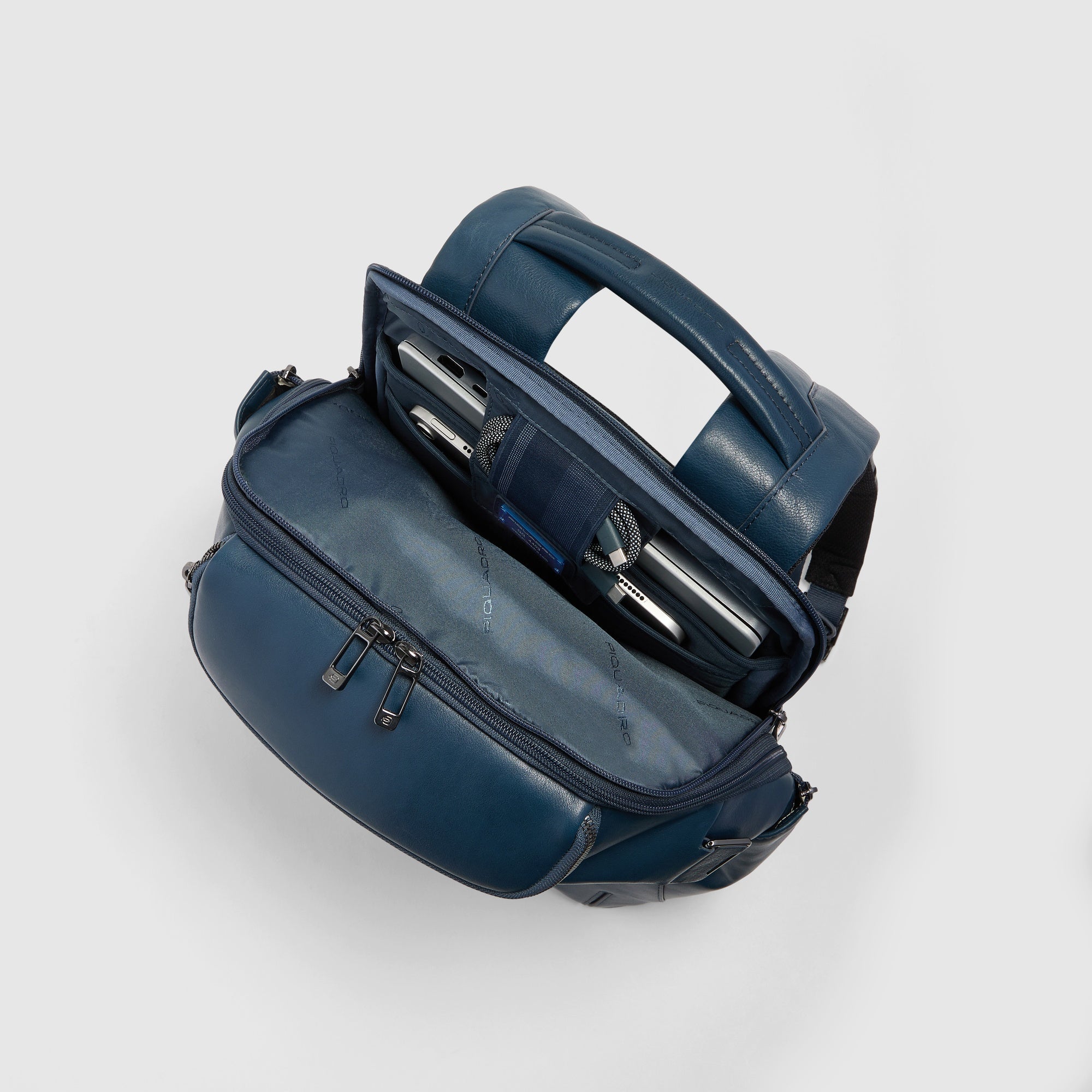 Piquadro Blue Square Rucksack 14 Zoll Laptop Blau Travel