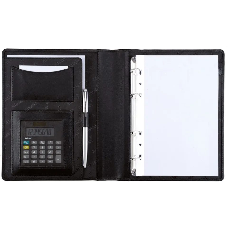 Alassio Benaco Ringbuchmappe A5 schwarz mit Rechner