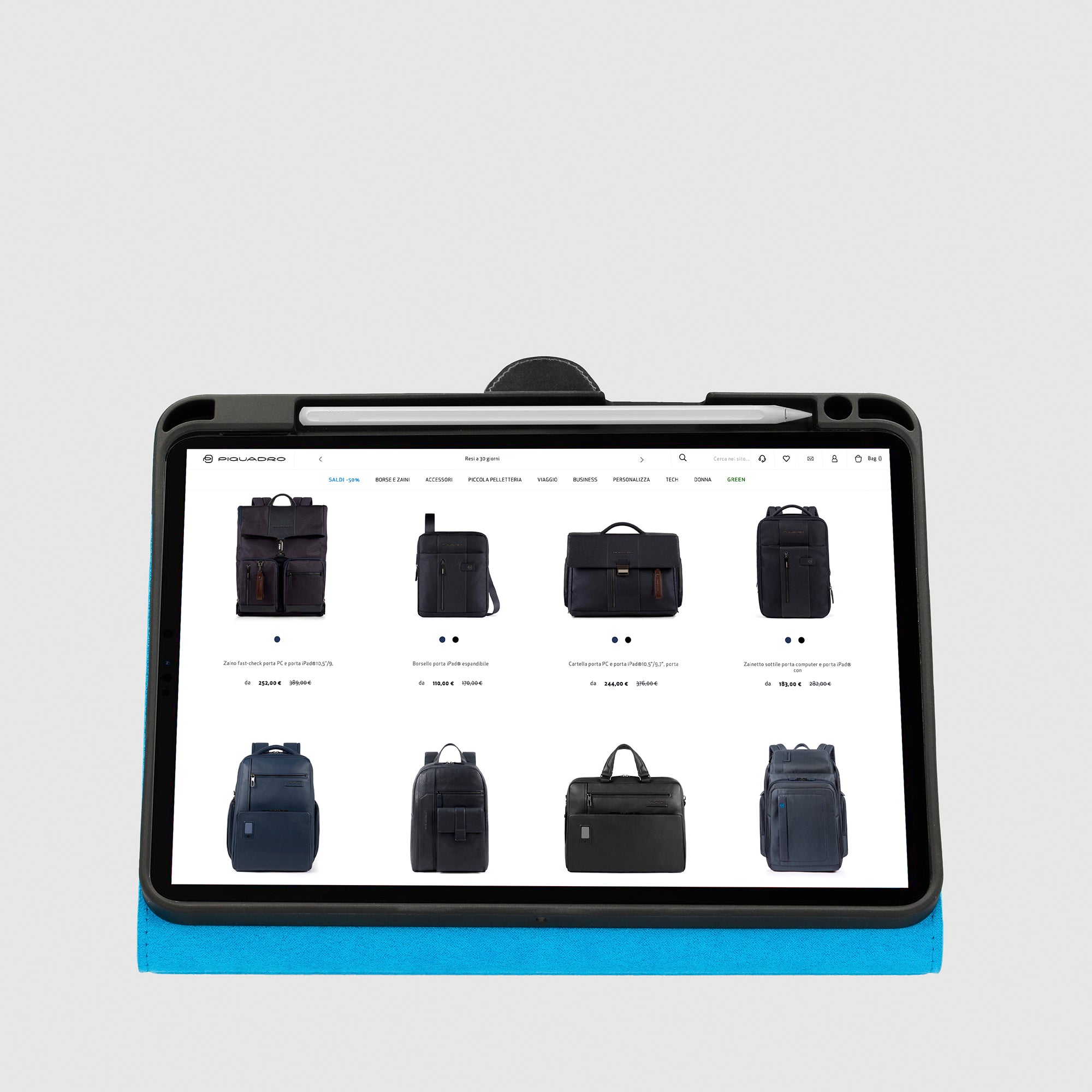 Piquadro Connequ Hülle iPad Pro 11 Leder schwarz