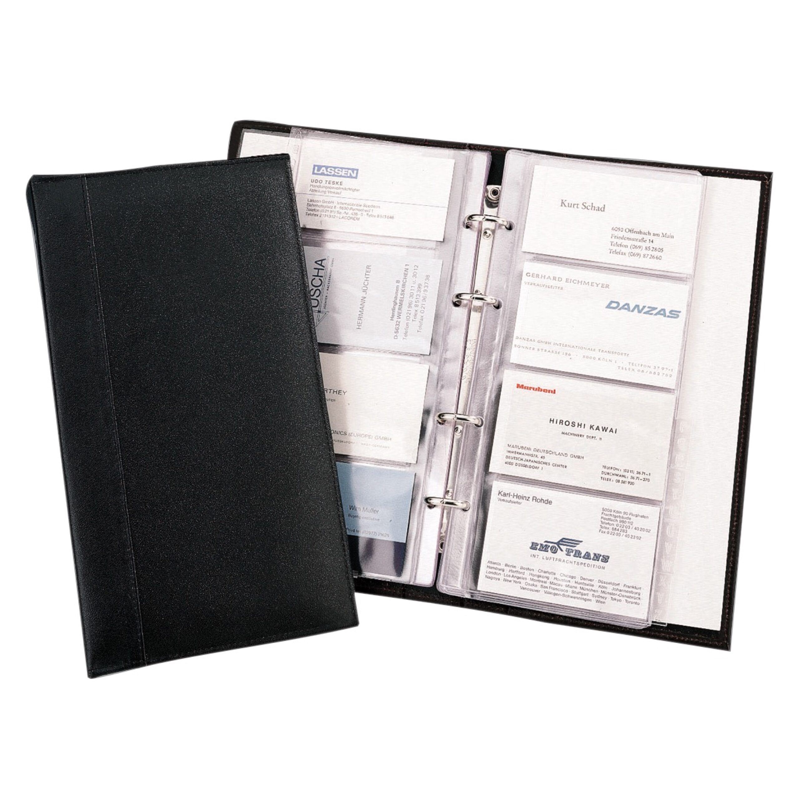 Lightpak Ringbuchmappen Visitenkarten-Ringbuch 120 schwarz