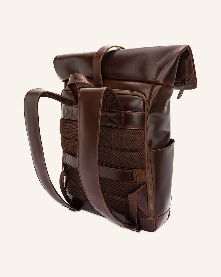 Buckle & Seam Norman Rolltop Leder Rucksack Überraschungsfarbe