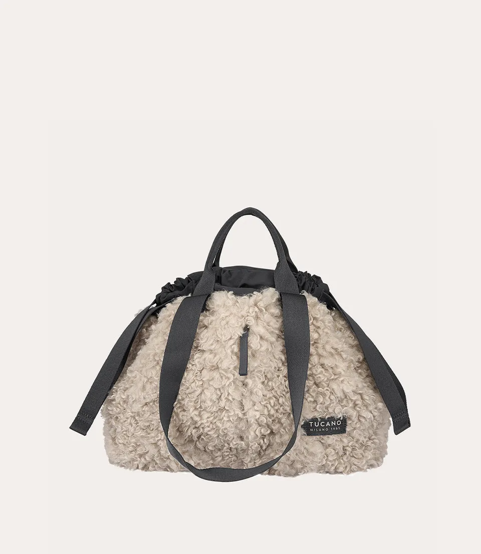 Tucano Carry Sheep Small Shopper Weiß Kunstfell