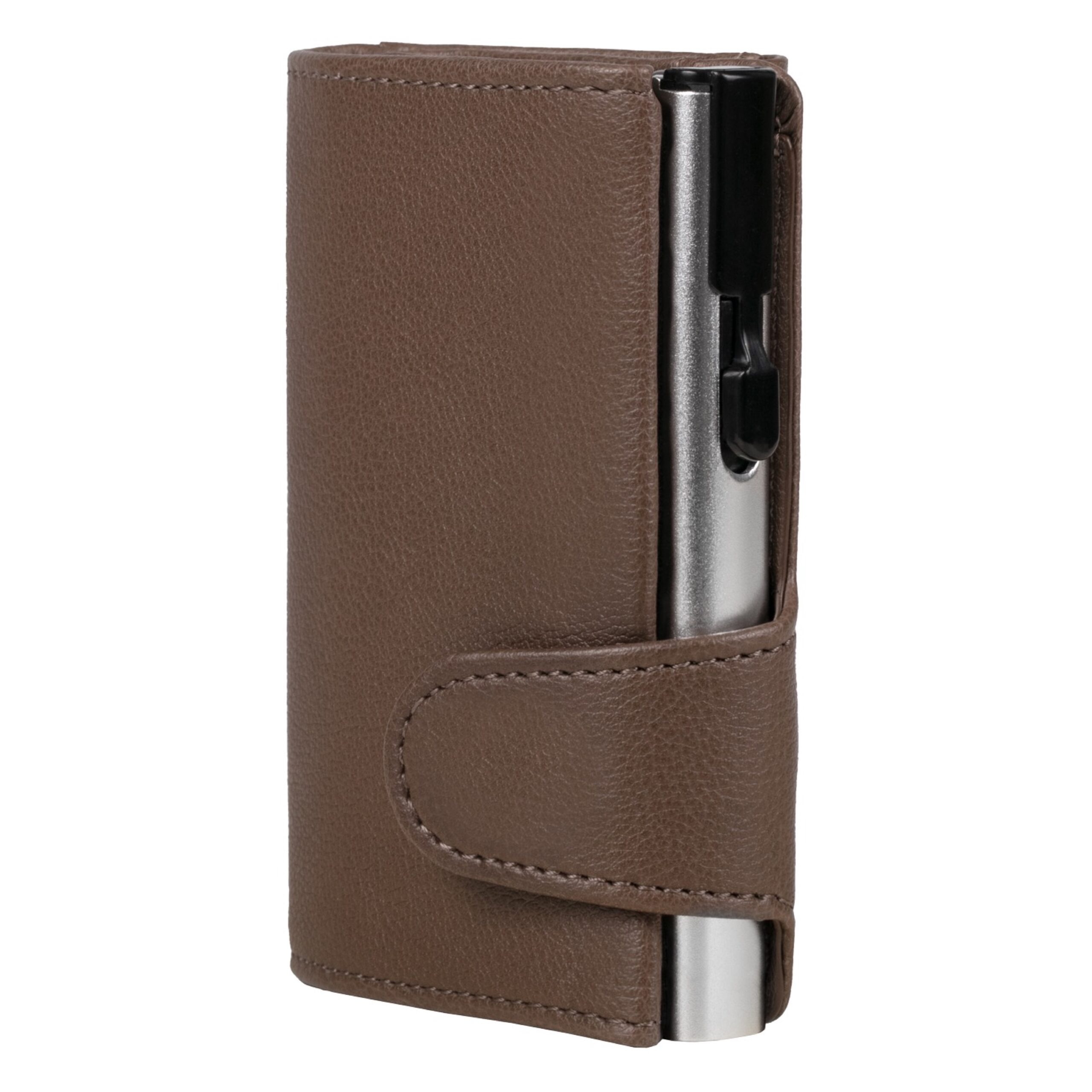 Lightpak Clicksafe Börse braun RFID Aluminium