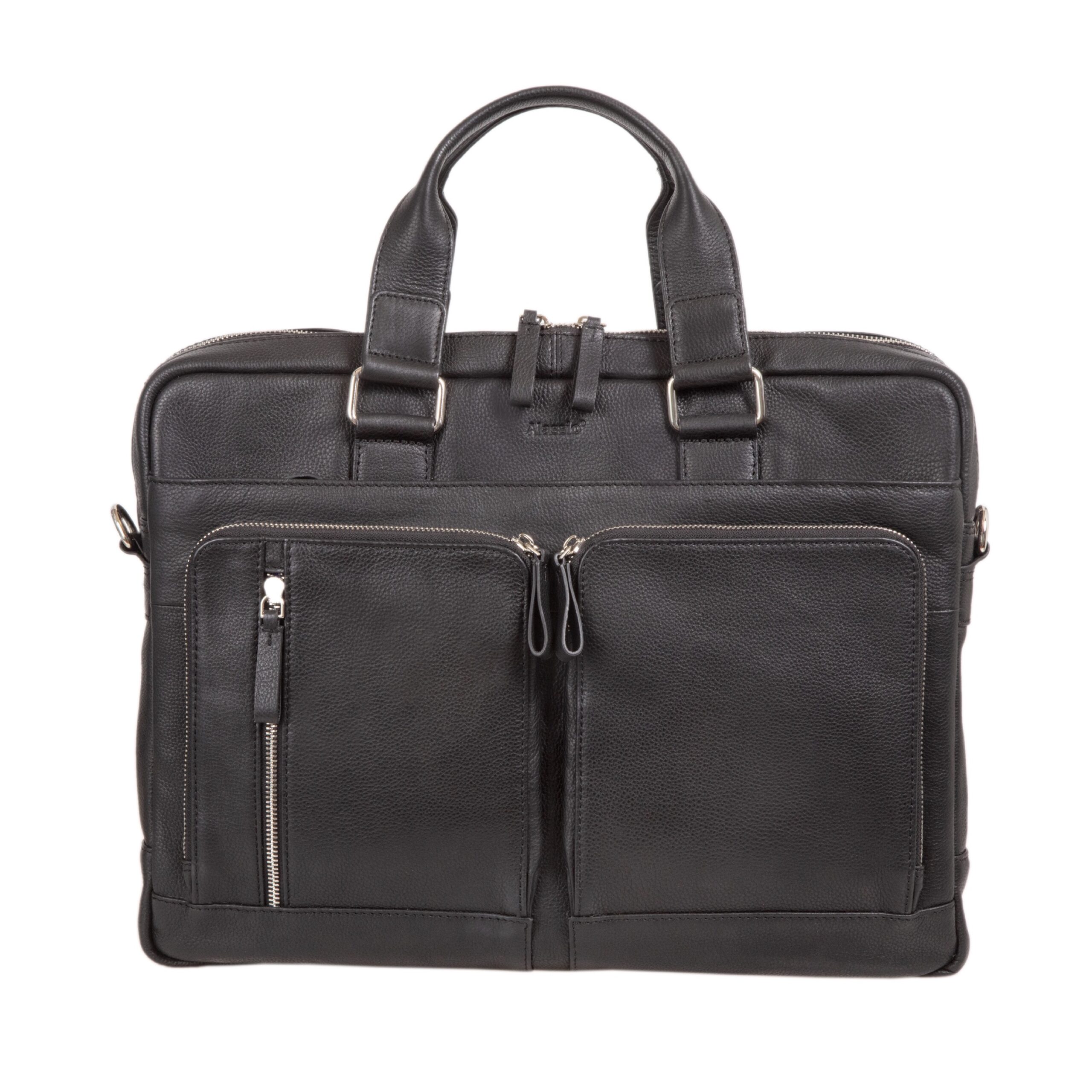Lightpak Aktentasche CAMPO Businesstasche schwarz Leder