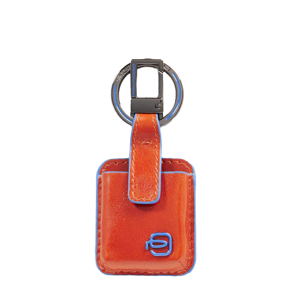 Piquadro Connequ Schlüsselanhänger Leder Schwarz Karabiner