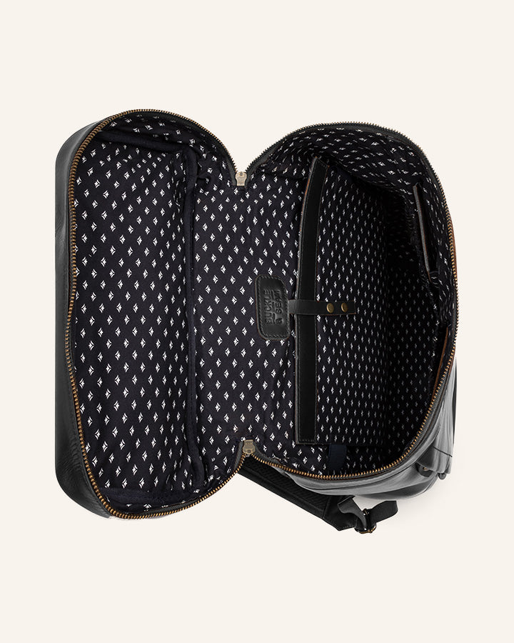 Buckle & Seam Siwa Leder Rucksack 23L 16 Zoll Braun Punkte
