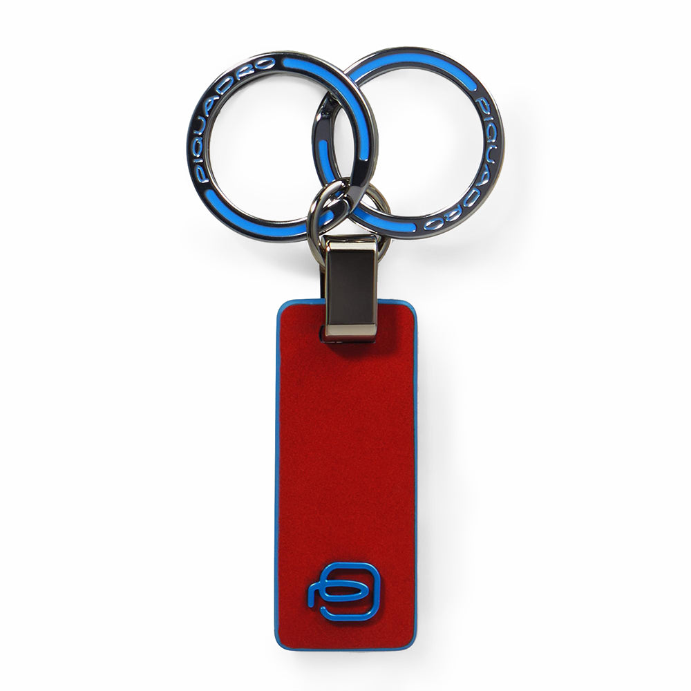 Piquadro Blue Square Schlüsselanhänger Leder Schwarz